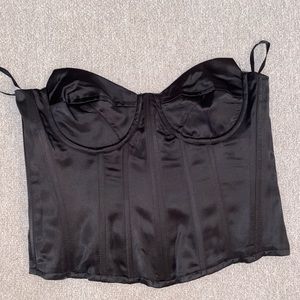 Black strapless top
